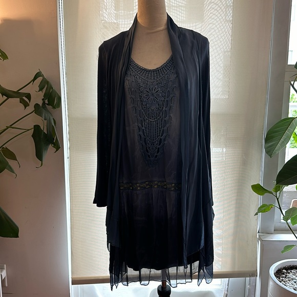 Made in Italy, silk Dress and Kimono/Cardigan Set - Picture 2 of 9
